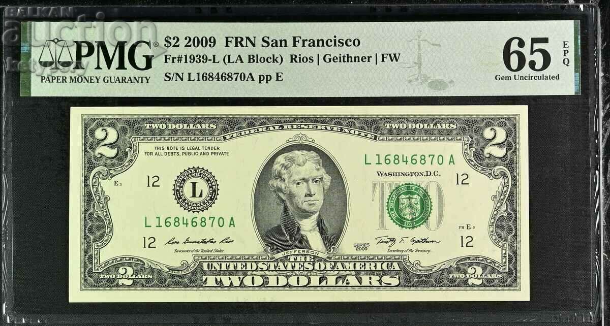$2 US 2009 PMG 65 EPQ Gem Uncirculated