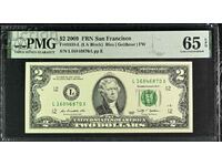 2 USD 2009 PMG 65 EPQ Gem Necirculat