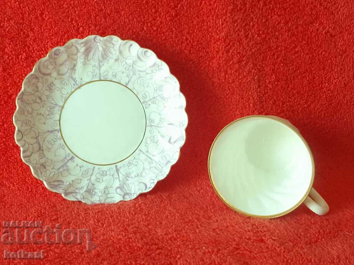 Διπλό πορσελάνινο σετ κύπελλο πιάτο LFZ USSR USSR Ρωσία Επιχρύσωση με τιμή 55.50 BGN | € 28.38 Διπλό πορσελάνινο σετ κύπελλο πιάτο LFZ USSR USSR Ρωσία Επιχρύσωση με τιμή 55.50 BGN | € 28.38