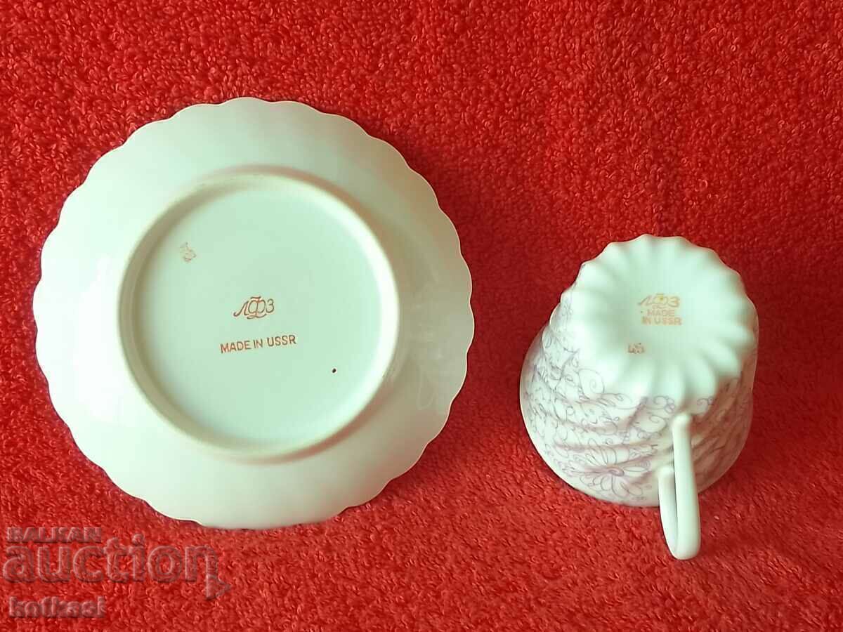 Δημοπρασία Διπλό πορσελάνινο σετ κύπελλο πιάτο LFZ USSR USSR Ρωσία Επιχρύσωση Δημοπρασία Διπλό πορσελάνινο σετ κύπελλο πιάτο LFZ USSR USSR Ρωσία Επιχρύσωση