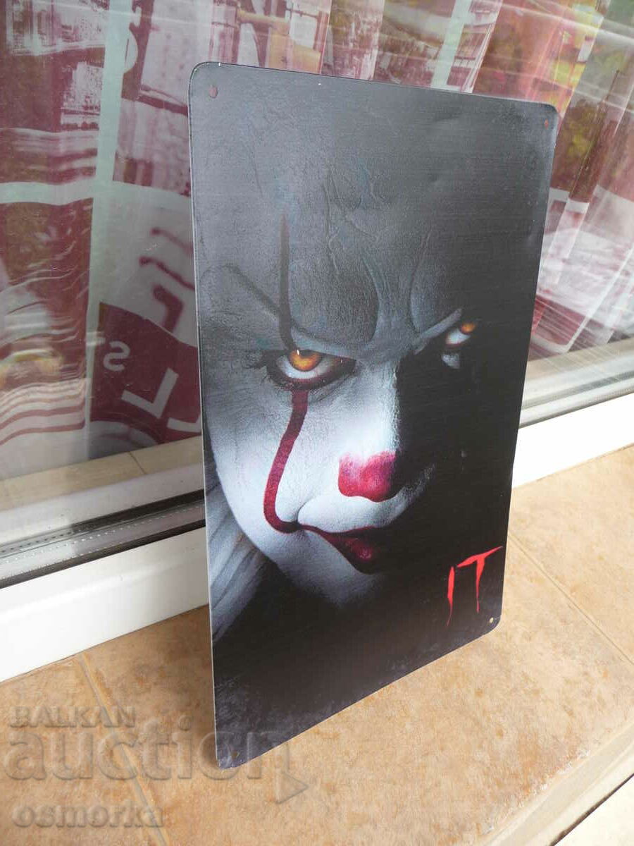 Μεταλλικό πιάτο It Stephen King τρομοκρατικός κλόουν Pennywise death black με τιμή 18.00 BGN | € 9.20 Μεταλλικό πιάτο It Stephen King τρομοκρατικός κλόουν Pennywise death black με τιμή 18.00 BGN | € 9.20