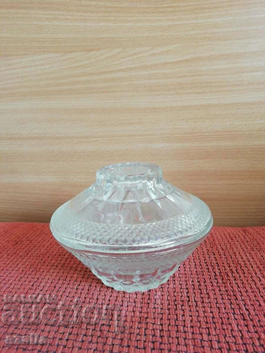 Glass bowl with lid, candy bowl, sugar bowl