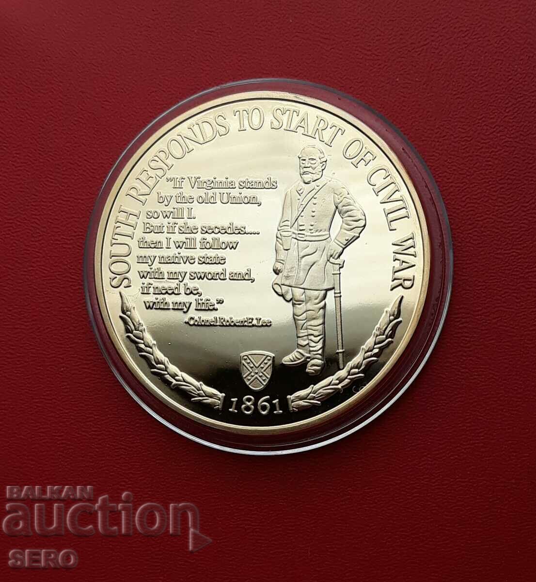 ΗΠΑ-Μετάλλιο-150η επέτειος του Εμφυλίου Πολέμου-Στρατηγός Ρόμπερτ Λι