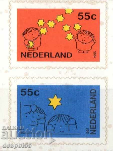 1995. Ολλανδία. Γραμματόσημα Δεκεμβρίου. Αυτοκόλλητες.