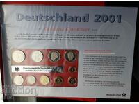 Germany-SET 2001 F-Stuttgart-10 coins-matte-gloss