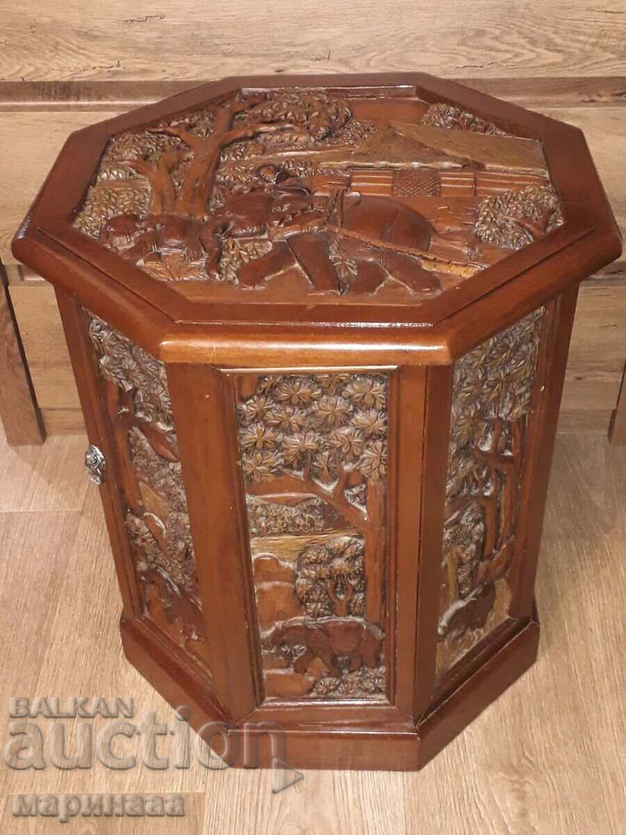 OLD CABINET. WOOD CARVING