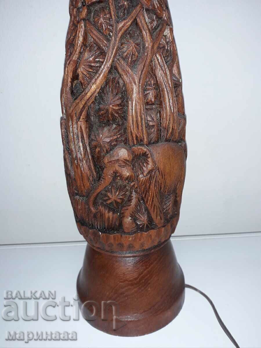 Delivery of OLD LARGE LAMP. WOOD CARVING. 3.1 KG