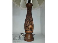 OLD LARGE LAMP. WOOD CARVING. 3.1 KG