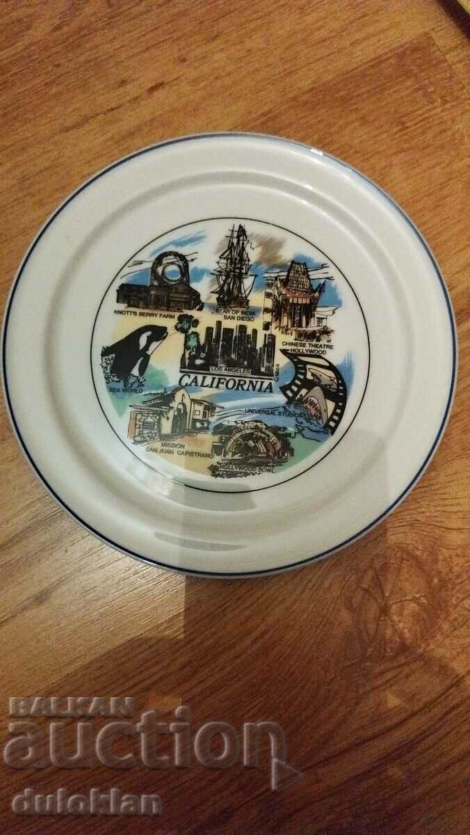 Beautiful porcelain wall plate from California USA