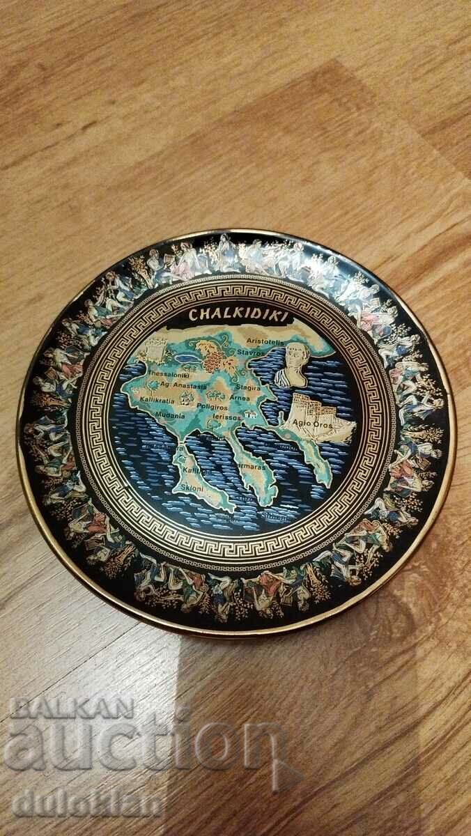 Beautiful porcelain wall plate from Greece