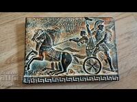 Beautiful, massive and embossed ceramic panel. Alexander the Great, G