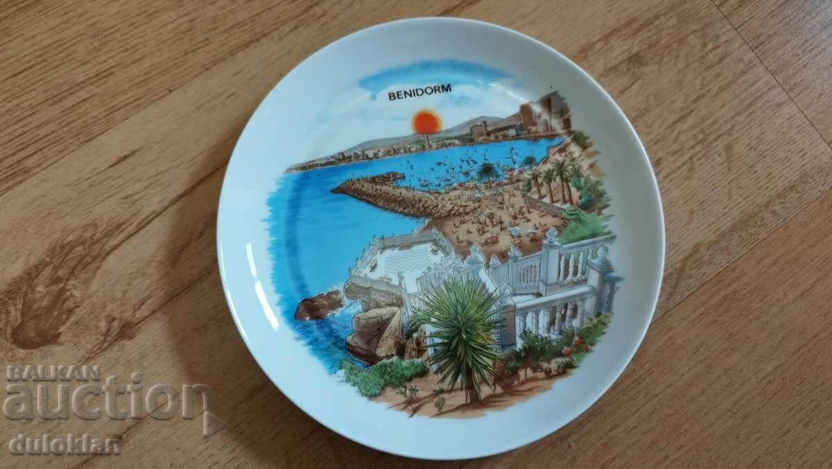 Beautiful porcelain plate from Benidorm, Spain.