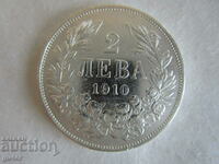 ❌❌❌ЦАРСТВО БЪЛГАРИЯ, 2 лева 1910, сребро 0.835❌❌❌