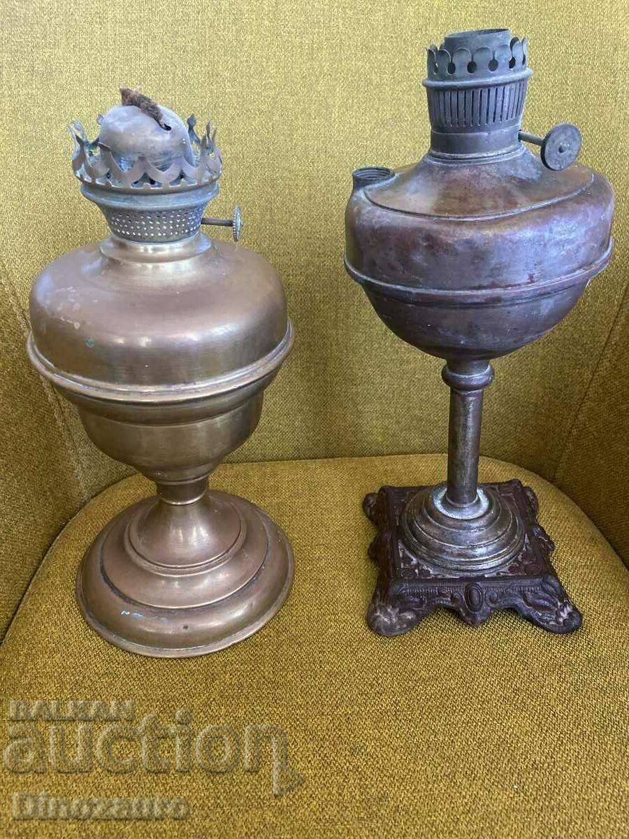 Lot of two copper gas lamps