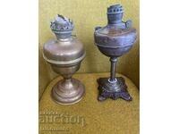Lot of two copper gas lamps