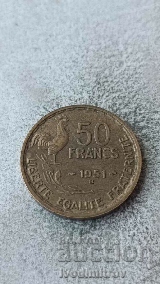 Франция 50 франка 1951 B