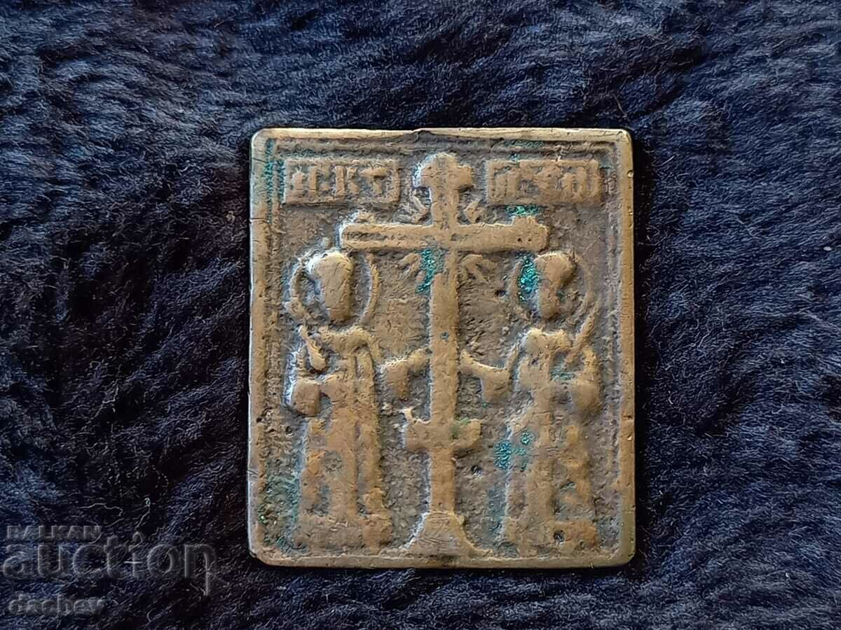 Rare old small icon St. Constantine and Helena 100% Original! with price 45.00 BGN | € 23.01 Rare old small icon St. Constantine and Helena 100% Original! with price 45.00 BGN | € 23.01