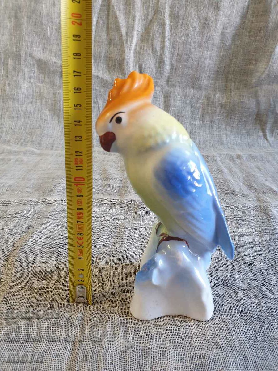 Porcelain fine fine Romanian figure of a parrot - 5