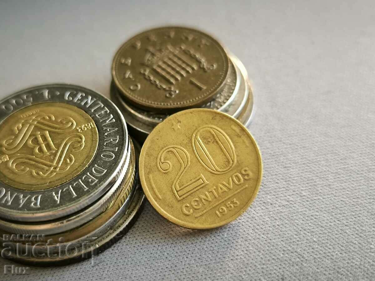 Монета - Бразилия - 20 центавос | 1953г.