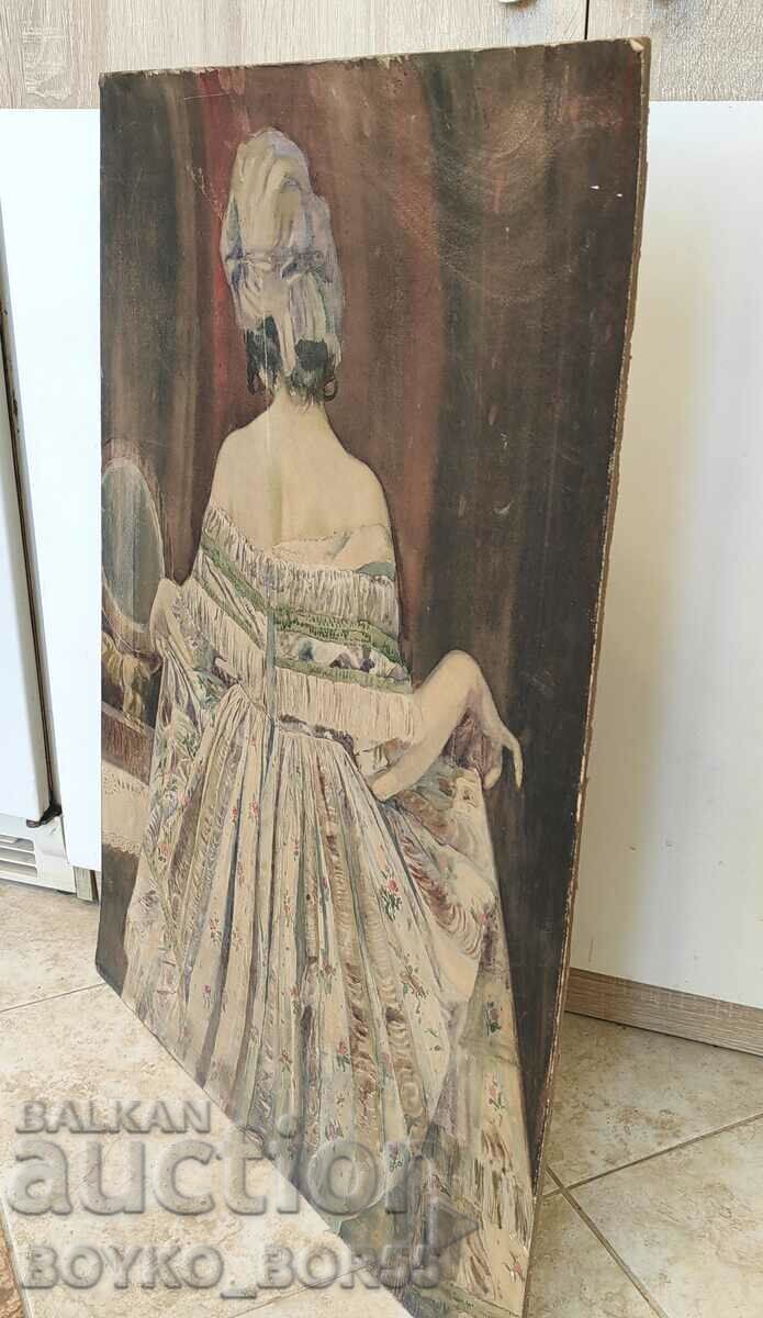 Auction Vintage Painting from 1922 by Old Romanian Artist Auction Vintage Painting from 1922 by Old Romanian Artist