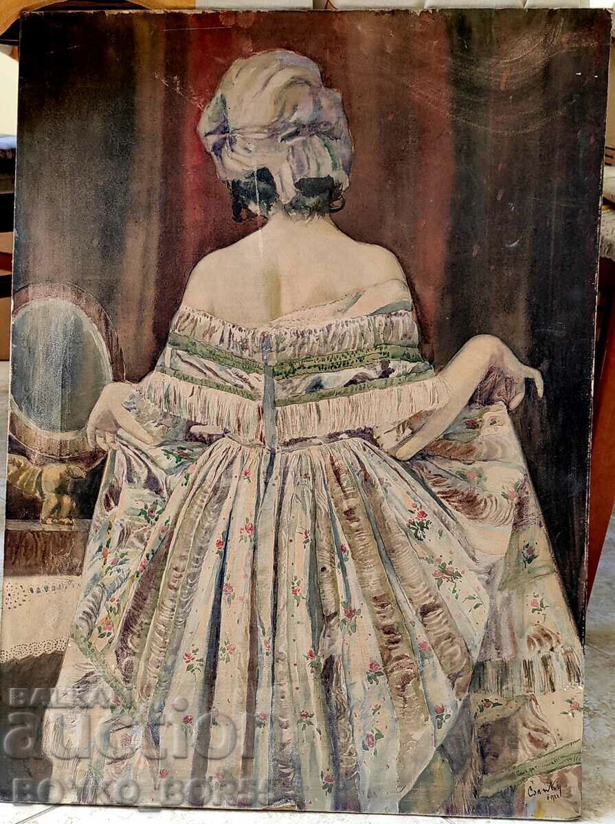 Vintage Painting from 1922 by Old Romanian Artist - 6 Vintage Painting from 1922 by Old Romanian Artist - 6