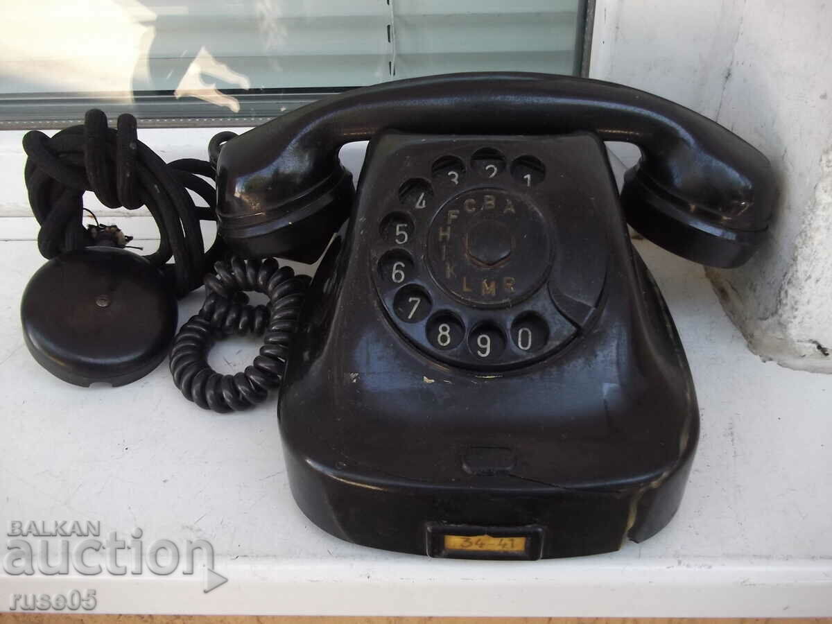 Puck telefonic bachelit negru vechi de la începuturile sociale - 1