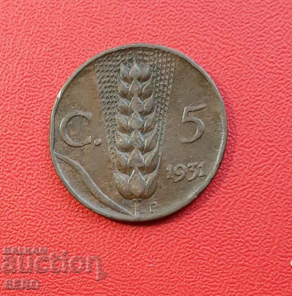 Italy-5 cents 1931
