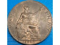 Great Britain 1/2 Penny 1900 Victoria UNC Bronze