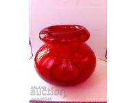 Huge Red Glass Bowl From 0.01 St.