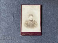 Стара снимка картон Тодор Х. Топлийски Дупница жена  1890