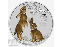 Silver Lunar Year of the Rabbit 2023 1 oz Tinted