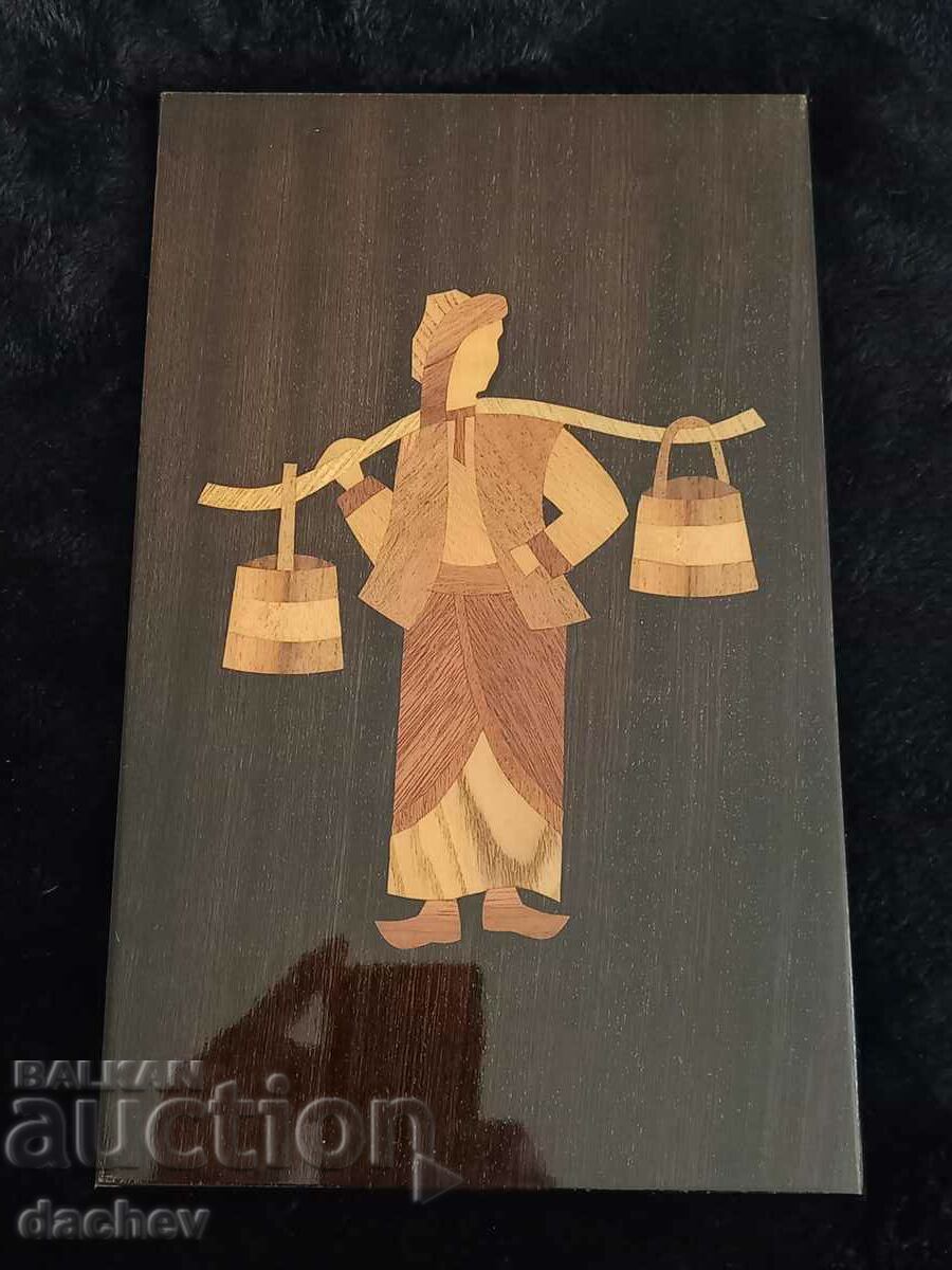 Auction  Old picture Bulgarian folklore Bride with menzi wearing pafti