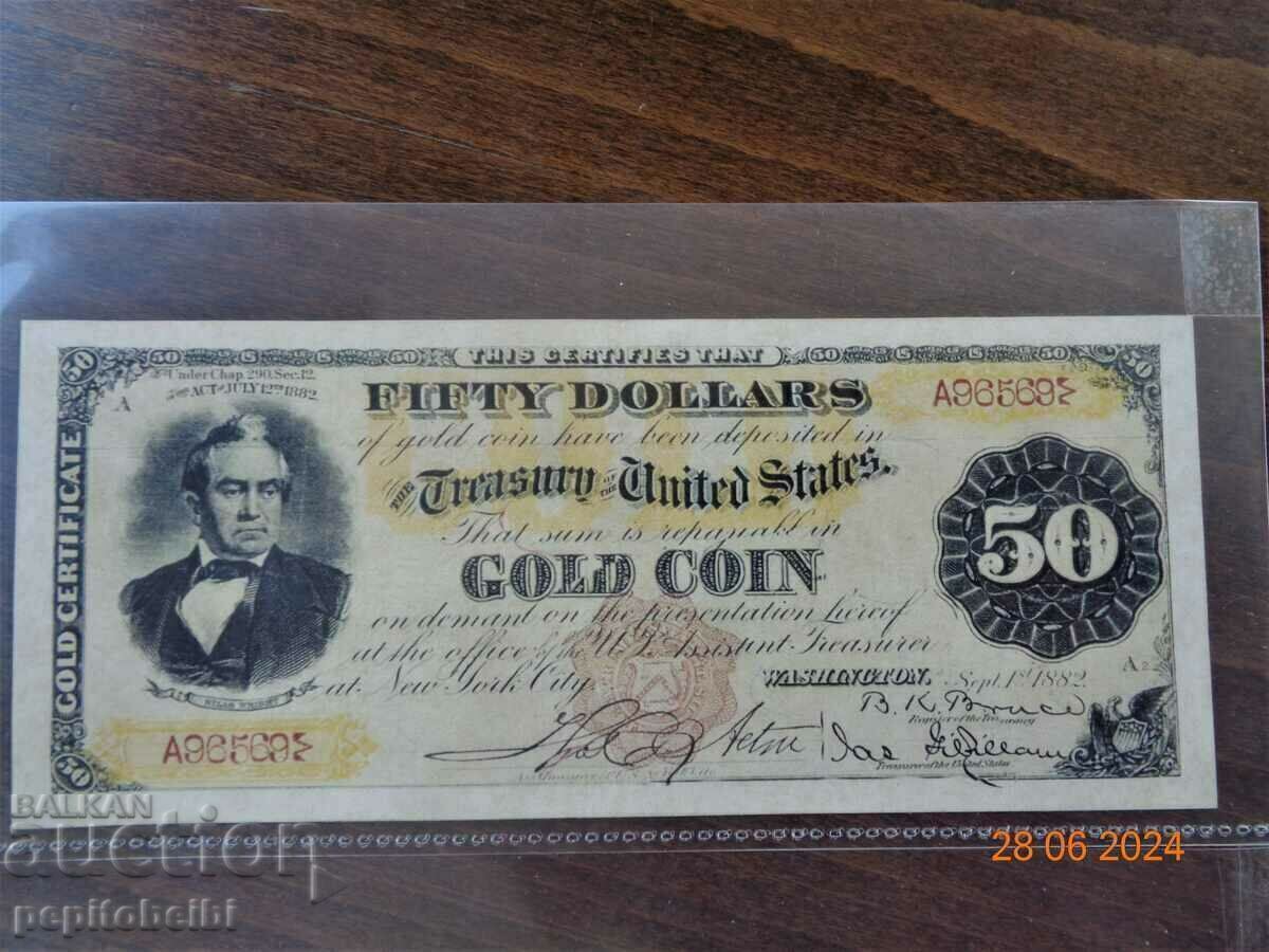 Auction Rare USA GOLD serifite 1882. banknotes copies Auction Rare USA GOLD serifite 1882. banknotes copies
