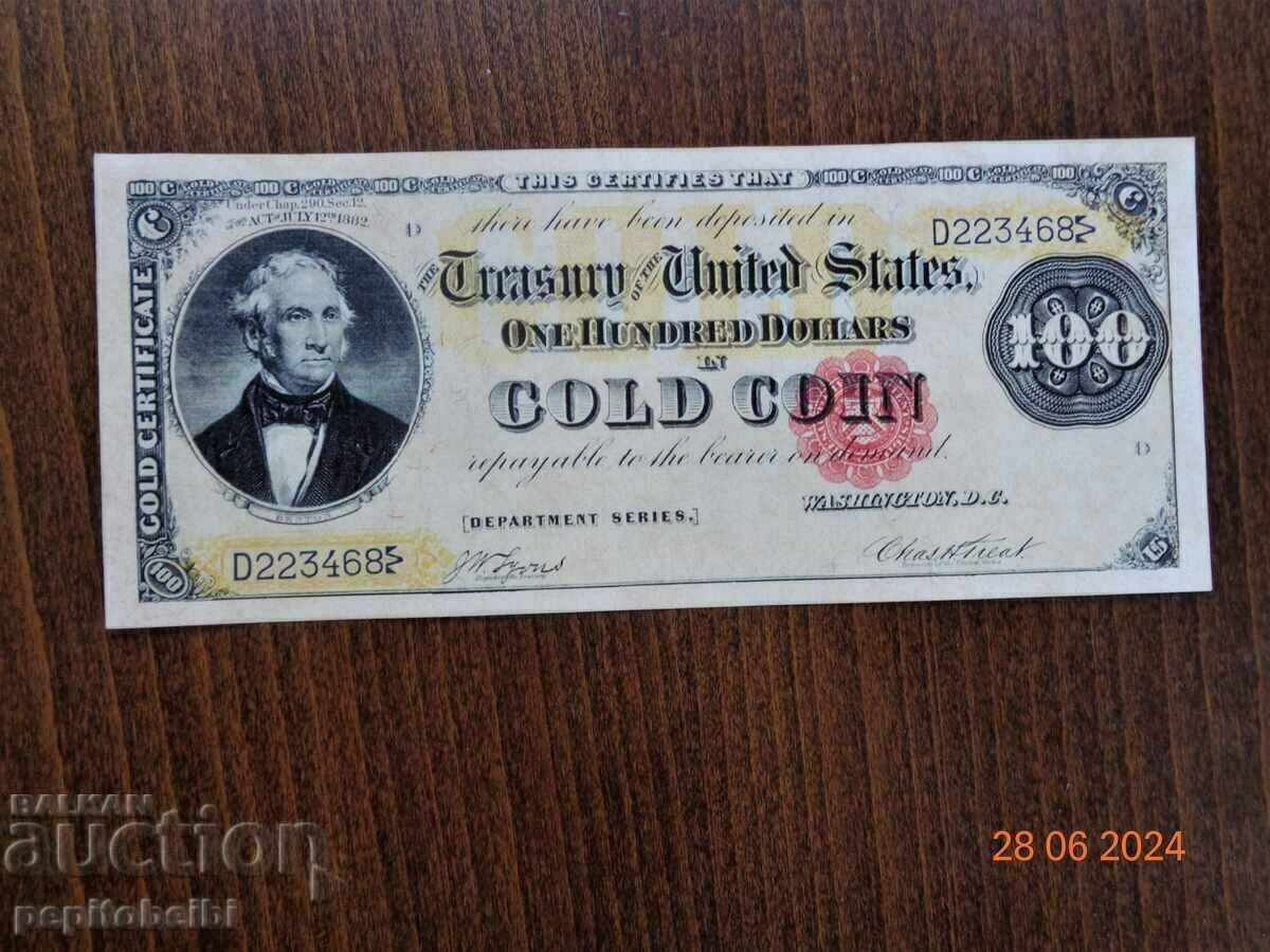 Rare USA GOLD serifite 1882. banknotes copies - 5 Rare USA GOLD serifite 1882. banknotes copies - 5