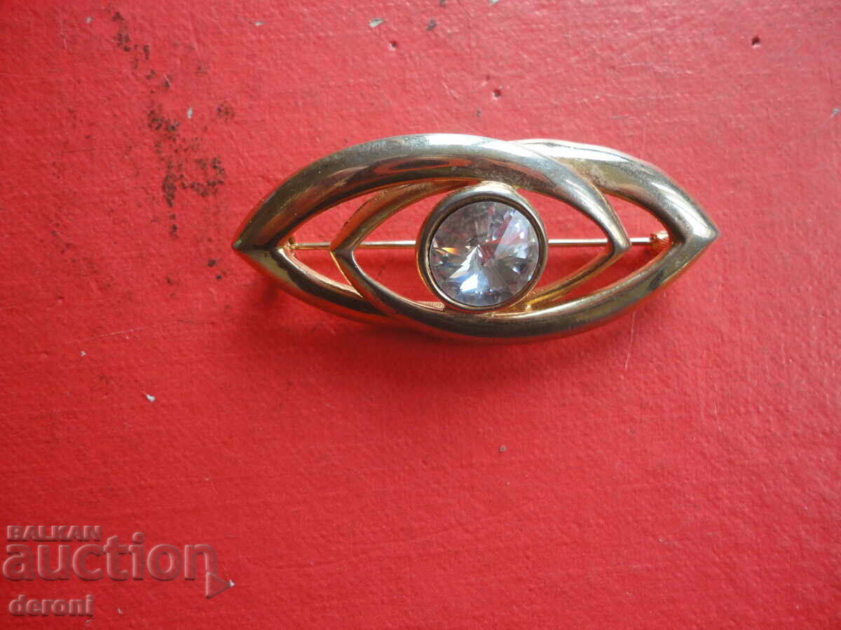 Gold-plated brooch with stone 60 - 6 Gold-plated brooch with stone 60 - 6