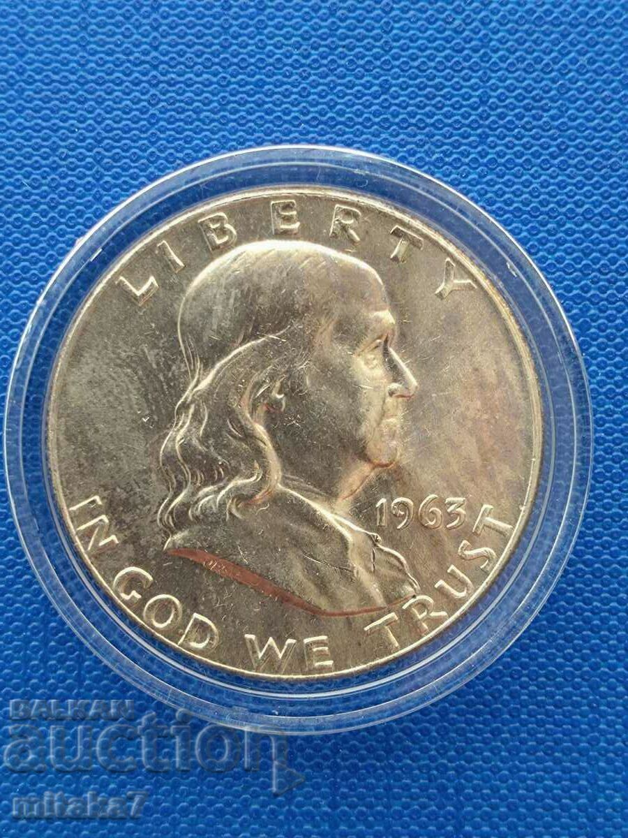 1/2 долар 1963 година, сребро, САЩ