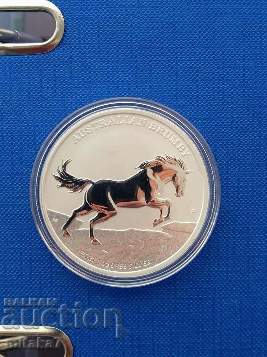 Moneda de argint „Australian brumby”, 1 oz, Australia, 2021