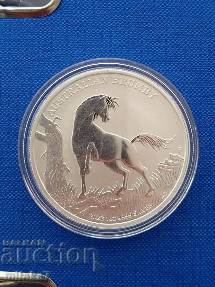 Moneda de argint „Australian brumby”, 1 oz, Australia, 2022