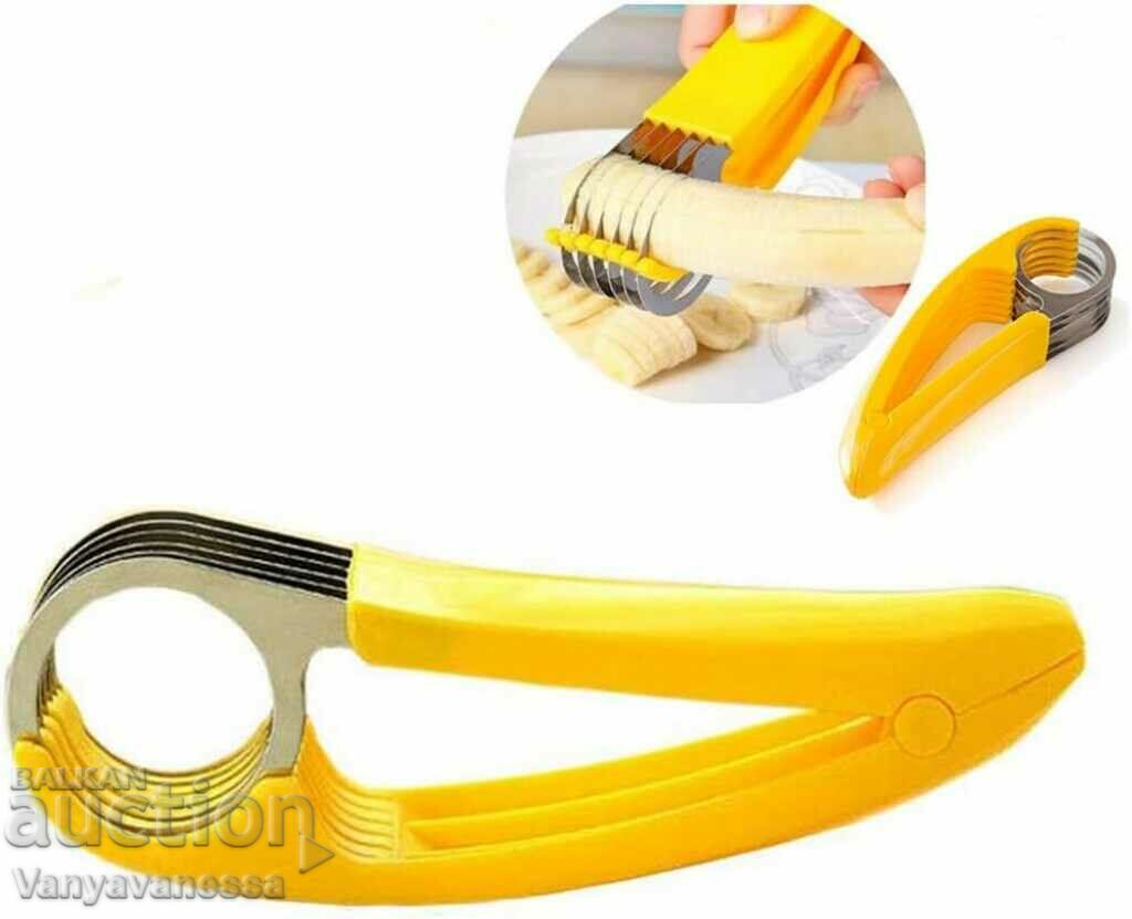 Functional and practical steel slicer for bananas and sausages
