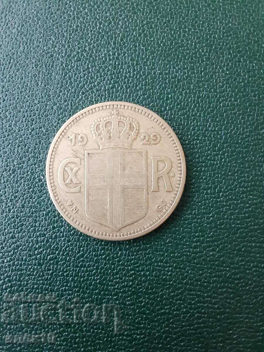 Исландия  2  крони  1929