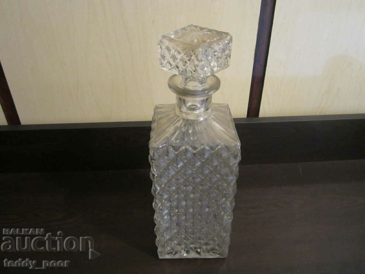 Embossed glass decanter