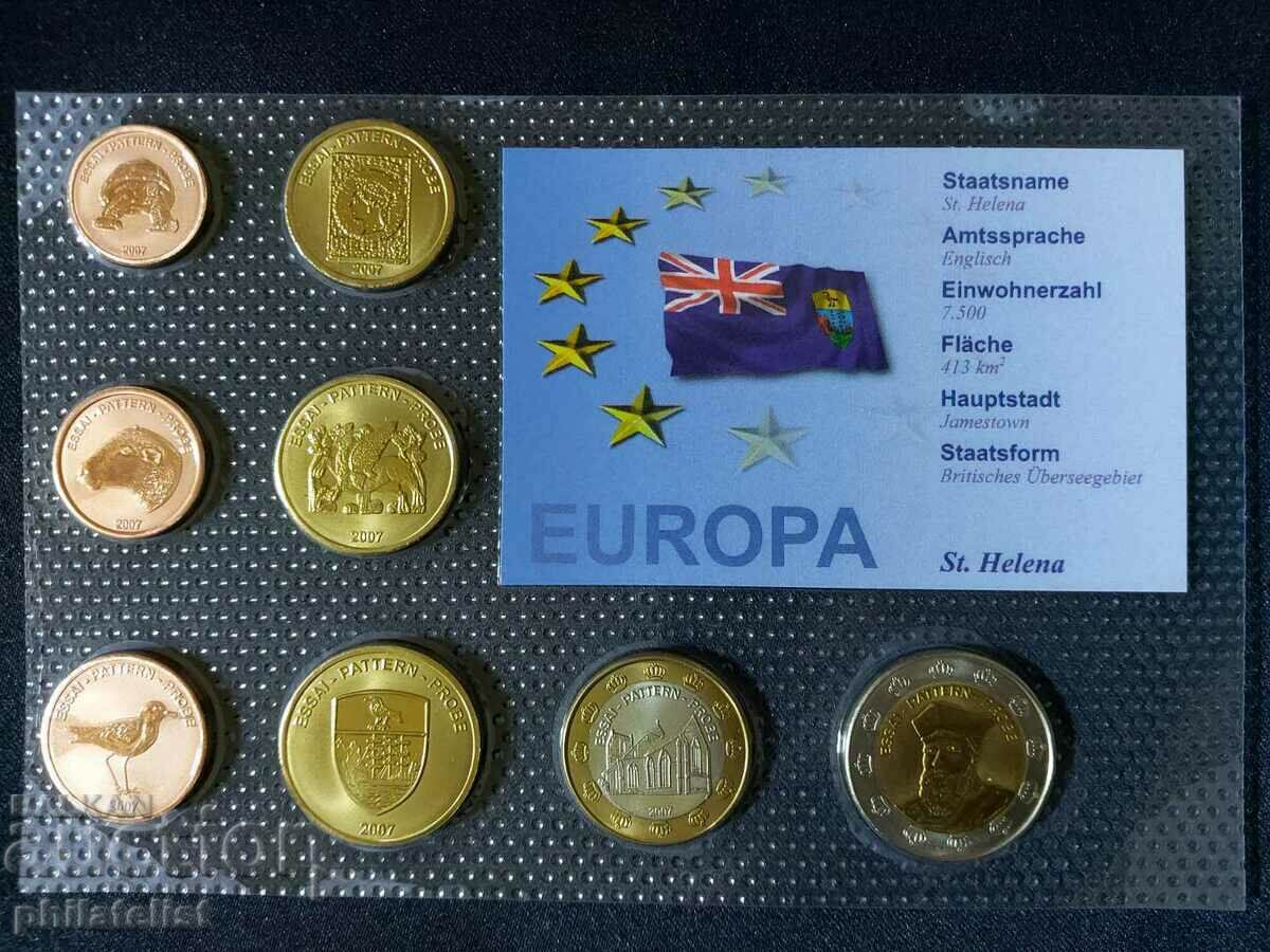 Δοκιμαστικό σετ ευρώ - Αγία Ελένη 2007, 8 νομίσματα