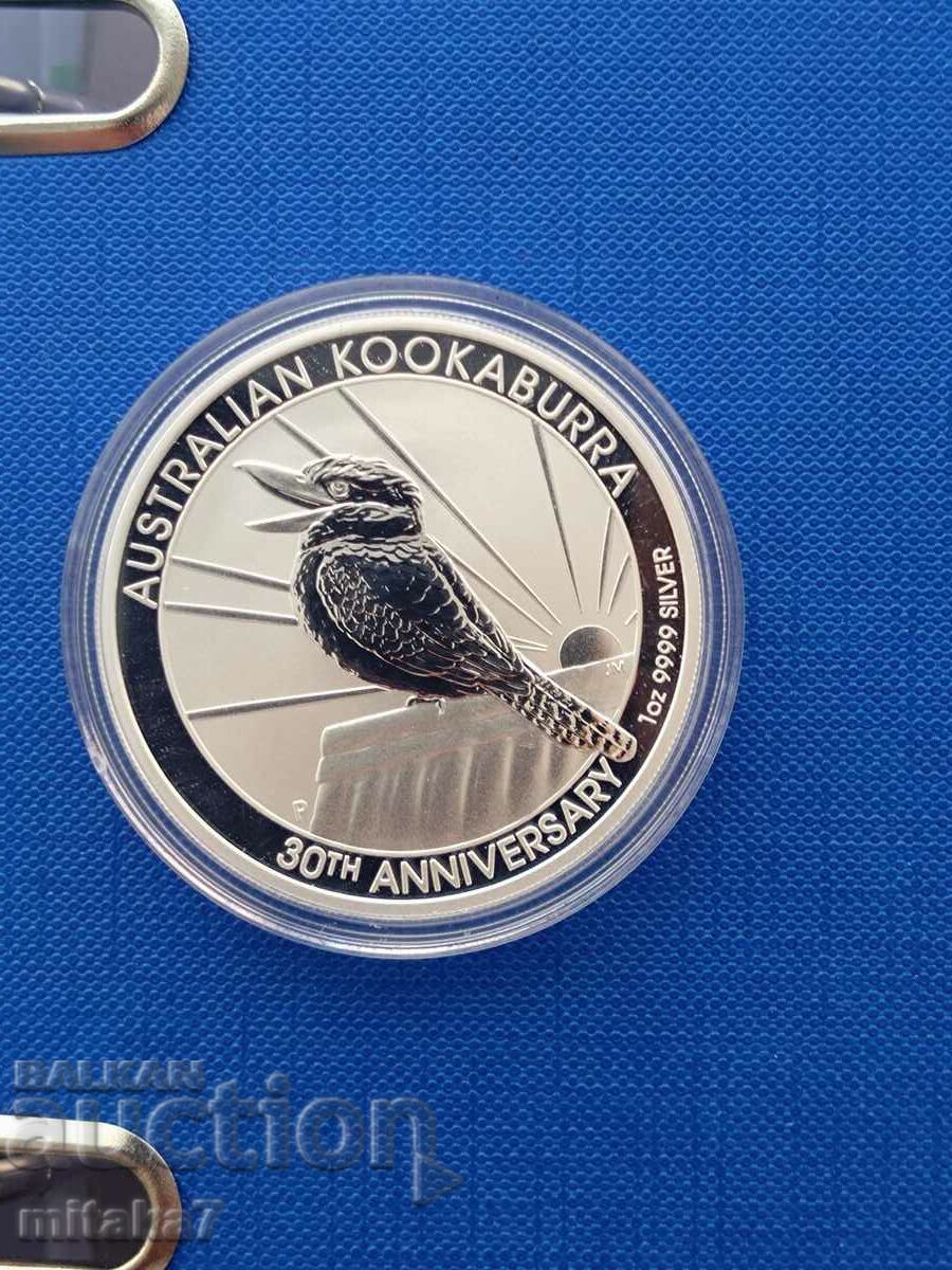 Moneda de argint Kookaburra, 1 oz, Australia, 2020