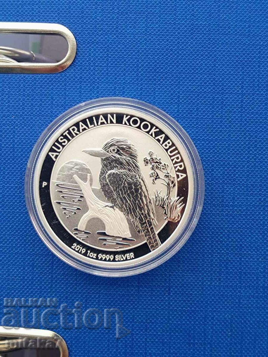 Сребърна монета "Кукабура", 1 oz, Австралия, 2019