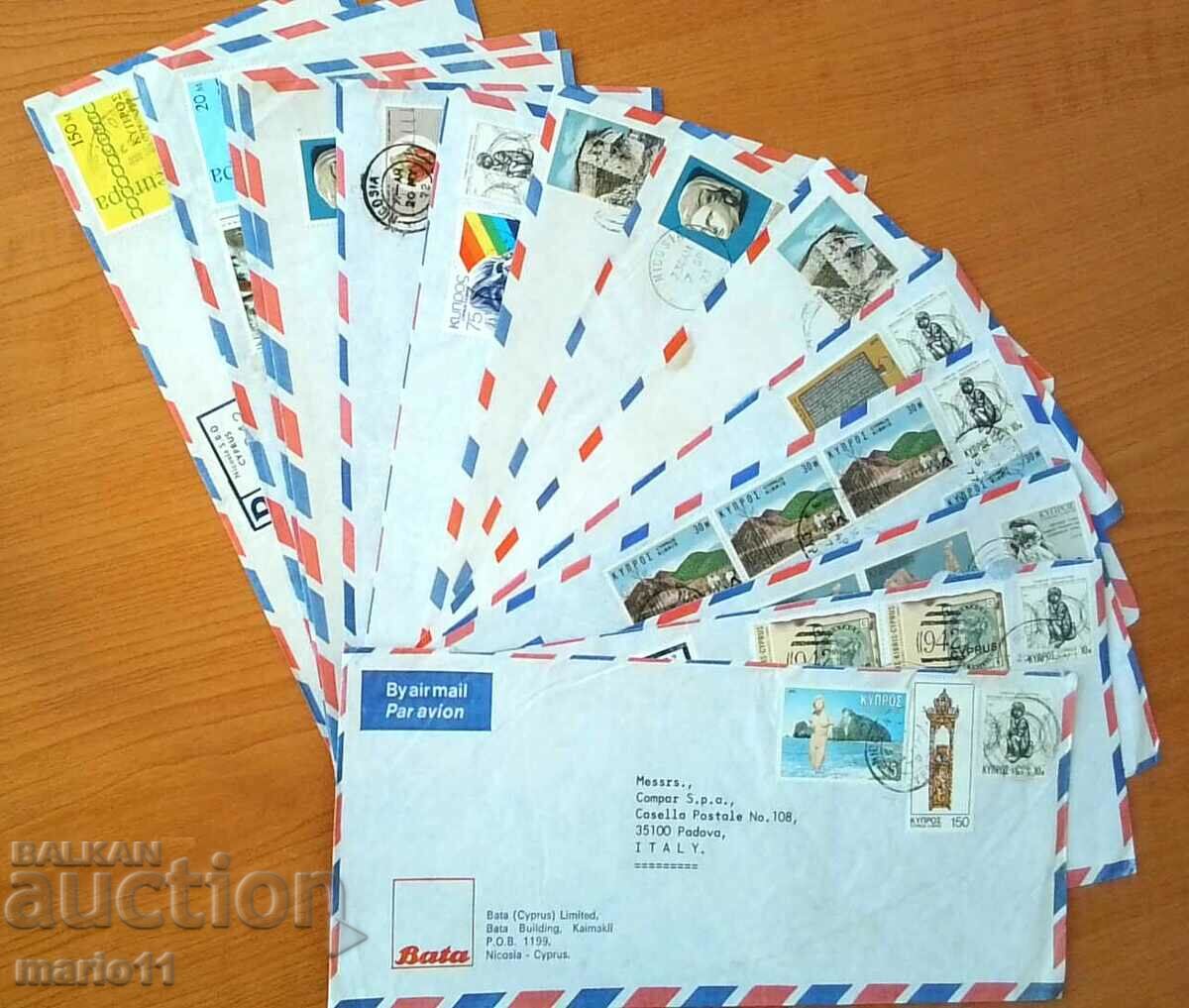 Traveled envelopes with stamps - Cyprus