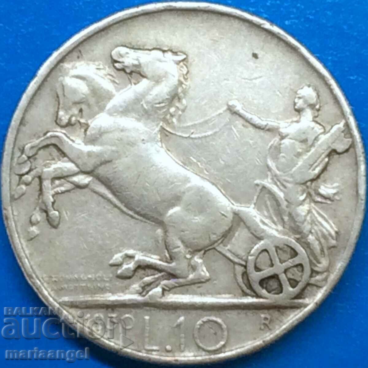 10 лири 1930 Италия Виктор Емануил сребро - рядка година!