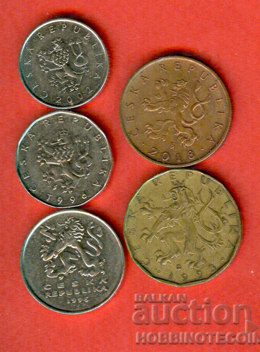 CZECH REPUBLIC - 1 - 2 - 5 - 10 - 20 Crowns - SET with price 4.99 BGN | € 2.55 CZECH REPUBLIC - 1 - 2 - 5 - 10 - 20 Crowns - SET with price 4.99 BGN | € 2.55