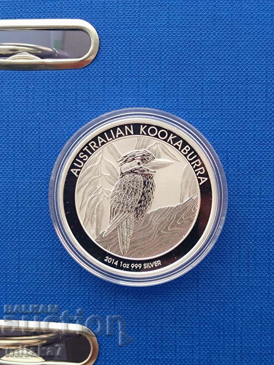 Сребърна монета "Кукабура", 1 oz, Австралия, 2014