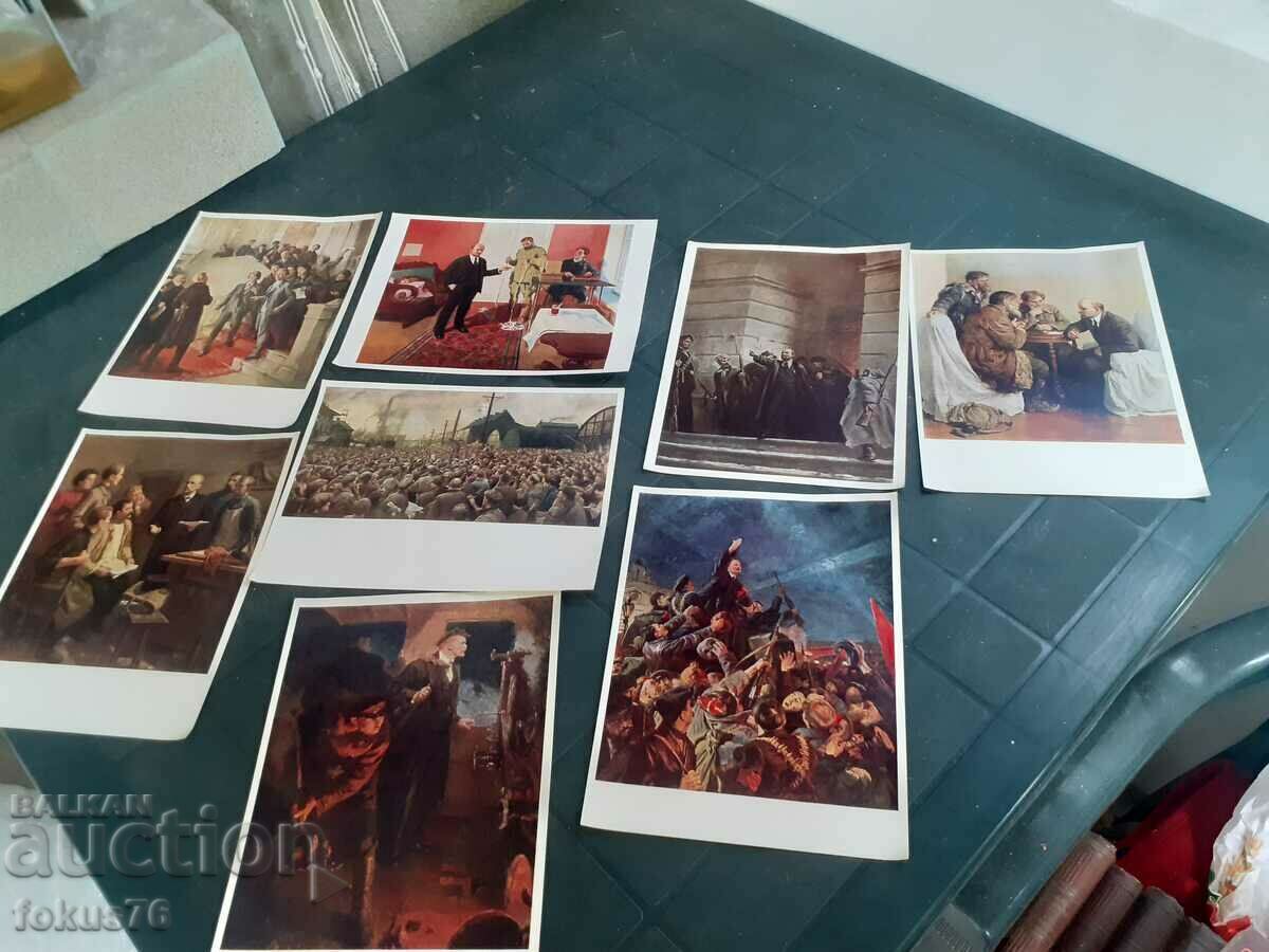 Set of old Russian cards with Lenin - 5 Set of old Russian cards with Lenin - 5