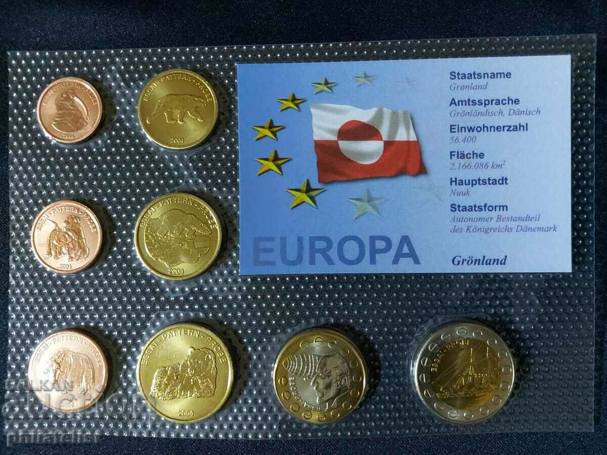 Trial Euro Set - Greenland 2004, 8 coins